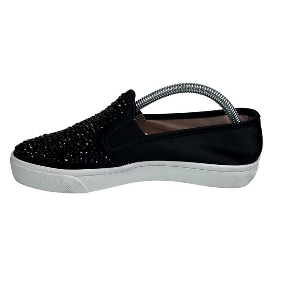 INC International Concepts Sammee2 Black Rhinestone Shiny Bling Slip On Sneakers - Picture 4 of 9